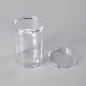 Clear PET Plastic <b>Jar</b> Round Screw Cap Storage Container Custom Logo Packaging for Baby Pet Food <b>Cookies</b> Cake - Product Image 1