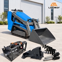 Mini-chargeuse compacte diesel LOGWAY avec chenilles en caoutchouc, moteur et pompe pour une manutention stable sur le sable et le gravier, livraison gratuite