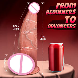 Sexy Realistic Giant Soft <span class=keywords><strong>Silicone</strong></span> Dildo Vibrador Impermeável Eco-Friendly Portátil para Mulheres Homens - Product Image 3