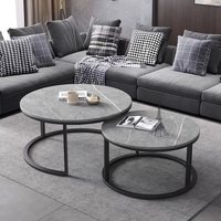 Table basse en pierre de luxe nordique, avec rangement, extensible, moderne et minimaliste, en fer, pour salon, maison, petit appartement