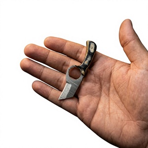 Cuchillo de Supervivencia y Caza de Acero de Damasco de Grado Industrial, Hecho a Mano, de Alta Calidad, con Hoja Fija Mini de Punta Caída y Mango de Madera OEM - Product Image 2