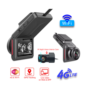 4G 1080P WIFI GPS Dash Cam phía trước và nội thất ống kính hồng ngoại điện thoại di động và PC trực tiếp giám sát từ xa 4G Dashcam - Product Image 1