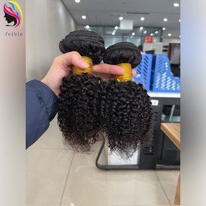 קינקי מתולתל טבעי מינק ברזילאי פרואני גלם הודי וייטנאמי בורמזי זול שיער טבעי weave הארכת <span class=keywords><strong>3</strong></span> צרור עם סגירת - Product Image 4