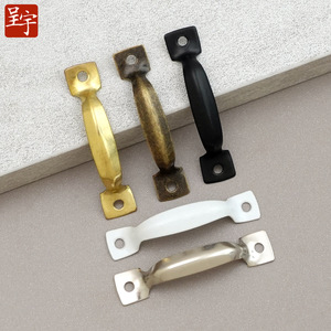 B038 Smooth Metal Small Handle White Silver Black Yellow Antique Bronze <b>Drawer</b> Handle Minimalist Design - Product Image 1