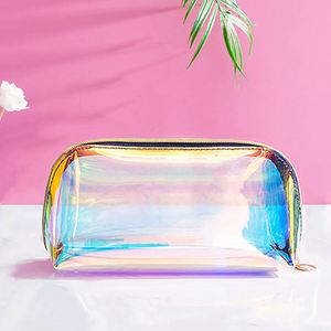 Wholesale Price Shell-Shaped Pvc Laser Cosmetic Holographic Tpu Toiletry Storage Ziplock Bag With Logo - Product Image 3