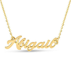 <span class=keywords><strong>Collana</strong></span> Personalizzata in <span class=keywords><strong>Oro</strong></span> 18 <span class=keywords><strong>Carati</strong></span> con Ciondolo Nome in Acciaio Inossidabile, Stile Popolare per Lei - Product Image 2