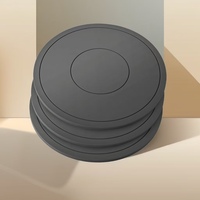 Sous-plats en silicone écologiques, lot de 3, résistants à la chaleur, antidérapants, ronds, diamètre 8,66 pouces, protège-plats (gris)