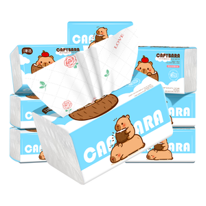 Mouchoirs en <span class=keywords><strong>papier</strong></span> tendance au design Capybara mignon, serviettes en <span class=keywords><strong>papier</strong></span> douces en pâte de bois vierge, serviettes en <span class=keywords><strong>papier</strong></span> imprimées d'animaux de dessin animé pour enfants et la maison - Product Image 1
