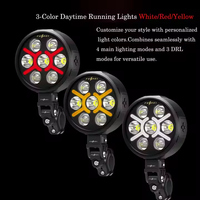 Projecteurs LED ronds pour moto, feux de route pour moto