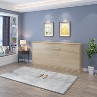 Mur de lit de meubles intelligents Système de piston à gaz peu encombrant Mécanisme de lit mural pliant horizontal avec jambe en U