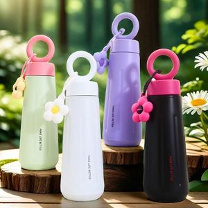 Bouteille isotherme en acier inoxydable IStapromo Gifts 450 ml Tomatodo Girl avec poignée, pour femmes, sport, fleurs - Product Image 2