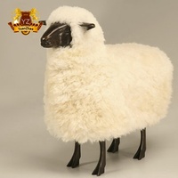 Statue de sculptures de moutons en bronze coulée moderne d'intérieur et d'extérieur décorative grandeur nature personnalisée vive à vendre