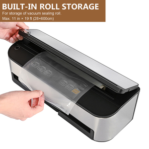 Macchina Sigillatrice Sottovuoto Completamente Automatica 80KPA per Alimenti con Modalità Umido, Taglierina Integrata e Vano Porta-Sacchetti, Cottura Sous Vide, Conto alla Rovescia Digitale - Product Image 5