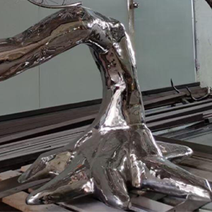 大型モダン屋外ステンレスパインツリー歓迎フィギュア磨かれた金属工芸品 - Product Image 5