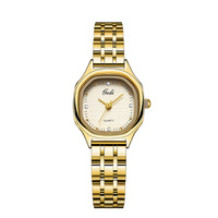 Reloj de Pulsera de Cuarzo para Mujer, Diseño Compacto y Elegante, Textura de Tela, Acero Inoxidable, Doble Cierre de Mariposa, Resistente al Agua