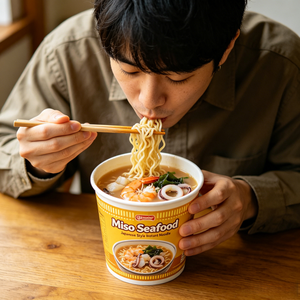Nouilles Ramen aux fruits de mer au miso japonais authentique avec un riche bouillon Umami - Product Image 3