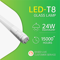 Lámpara LED T8 de 1.2m con Sensor de Movimiento por Microondas, 18W, 6500K, Alto CRI, Cuerpo de Vidrio, para Jardín y Oficina