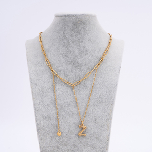 Collares de Gargantilla de Varias Capas con Colgantes de Letras para Mujer, de Acero Inoxidable, Joyería de Diseño Personalizada - Product Image 6