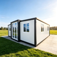 Maison conteneur modulaire préfabriquée extensible à double aile Shinestone Luxury, maison mobile portable, finition personnalisée, mini-villa