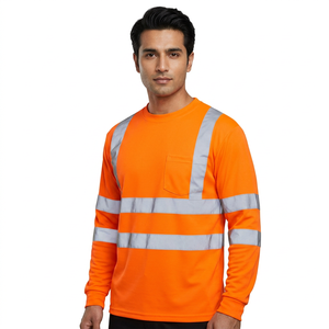 T-shirt de sécurité personnalisé, vêtements de travail réfléchissants, vêtements de sécurité, taille plus, vêtements de travail d'hiver haute visibilité, réfléchissant pour hommes - Product Image 1