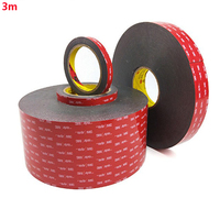 Ruban adhésif VHB 5952 double face en acrylique, 1,1 mm x 3 m, rouleaux de 6 mm x 33 m pour ruban de montage robuste noir 3M 5952