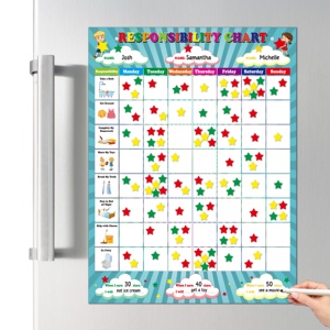 Tableau magnétique de corvées personnalisé pour enfants Autocollant étoile suspendu Tableau magnétique de récompense Tableau effaçable à sec Tableau de récompense de responsabilité pour enfants - Product Image 1
