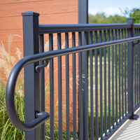 Système modulaire de garde-corps vertical en aluminium thermolaqué noir pour balcon, terrasse, escalier, projet de villa