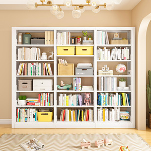 Home Steel Bookshelf Five Layers <b>Large</b> Capacity Storage Living Room Floor Standing Shelf Rectangle Metal Bookcase - Product Image 1
