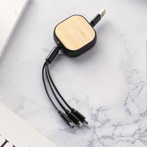 环保软木RPET <span class=keywords><strong>3</strong></span>合1数据电缆竹木稻草水泥椰木1至<span class=keywords><strong>3</strong></span>可伸缩充电电缆 - Product Image 2