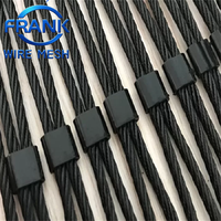 Filet de protection flexible en acier inoxydable noir 304/316, non réfléchissant, ouverture 20~100 mm, pour centres commerciaux/hôtels