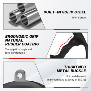 Equipo Profesional de Entrenamiento Muscular de Alta Resistencia, Cómodas Empuñaduras de Acero y Goma, Manijas de <span class=keywords><strong>Polea</strong></span> de ABS, Duraderas y Portátiles - Product Image 3