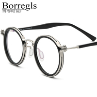 Monture de lunettes Borregls en acétate et métal pour femmes, nouvelle collection 2022, style vintage rétro, lunettes rondes pour hommes, lunettes optiques 1024