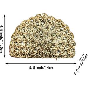 Pochette de soirée demi-lune pour femme en strass et perles scintillantes, idéale pour mariage et banquet - Product Image 2