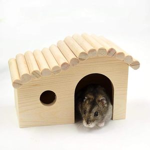Maison pour hamster en bois au design unique avec balançoire suspendue, cachette pour souris, pour les besoins de votre animal de compagnie - Product Image 3