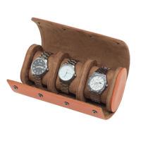 Étui de voyage pour montres en cuir PU à 3 emplacements, organiseur de montres, étui de rangement, prêt à être expédié, logo personnalisé, vente en gros
