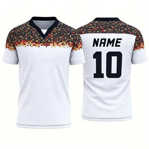 Toptan OEM hizmeti özelleştirilmiş adı numarası dijital mozaik 100% Polyester nefes v yaka futbol forması erkekler için hızlı kuru - Product Image 1