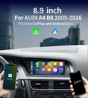 Radio GPS Navi sans fil Linux 8,9 pouces pour voiture, multimédia automobile Carplay pour Audi A4 B8 2009-2016