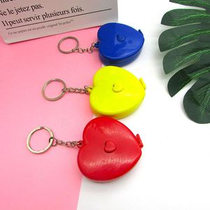 Cinta métrica suave multicolor con forma de corazón, de bolsillo, con bloqueo automático, tipo llavero, para la creación de muestras de ropa, al por mayor - Product Image 2