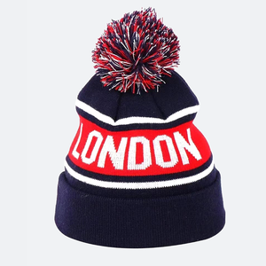 Men'<strong>beanie</strong> <strong>Custom</strong> Logo Jacquard Big Letters <strong>Knitted</strong> Cuff Wholesale <strong>Custom</strong> Striped <strong>Pom</strong> <strong>Pom</strong> <strong>Beanies</strong> With <strong>Custom</strong> logo - Product Image 1