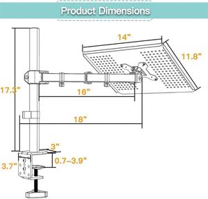 Soporte de Escritorio para Laptop/Notebook, Ajustable en Altura, Brazo Único con Abrazadera en C, VESA 75X75 y 100X100 para Monitor de 15-32 Pulgadas - Product Image 6