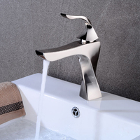 Robinet de lavabo moderne monocommande eau chaude et froide, mitigeur de salle de bain à poser sur comptoir