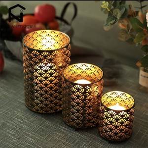 Portavelas multiusos de metal para velas aromáticas, recepciones de boda, cenas románticas y decoración de mesas - Product Image 6