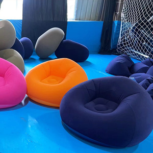 <b>Inflatable</b> <b>Sofa</b> Lazy Beanbag Chair Foldable Outdoor Leisure Air Fill Soft Comfortable Single Seat Multicolor Options - Product Image 1