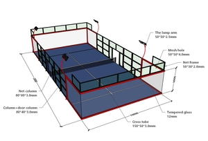 Campo da Padel Panoramico con Vetro Temperato 360° Visione Completa 20m*10m Super Campo da Paddle con Oltre 10 Anni di Esperienza - Product Image 5