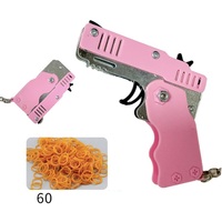 Mainan Promosi Custom LOGO Pistol Karet Mini Tembak-tembakan Pistol Plastik Gantungan Kunci Plastik Pistol Lipat Mainan Pistol Lucu untuk Anak
