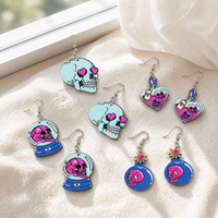 Boucles d'oreilles fantôme et citrouille d'Halloween, petites, noires et blanches, à long crochet, amusantes et effrayantes, bijoux d'oreille de festival pour femmes