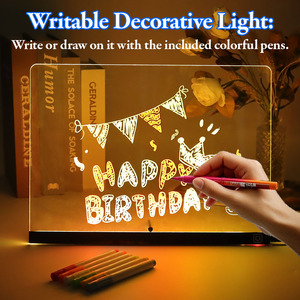 Nhà Máy Bán buôn 3D tùy chỉnh ánh sáng ban đêm ánh sáng Acrylic bảng tin thắp sáng bảng ghi chú xóa được DIY sơn rewritable LED <span class=keywords><strong>Board</strong></span> - Product Image 4
