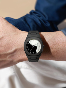 Reloj Deportivo de Lujo para Hombre, Estilo Coreano, Esfera de Cristal, Correa de Plástico Teñida de Color, Movimiento de Cuarzo, Resistente al Agua, con Números Árabes - Product Image 3