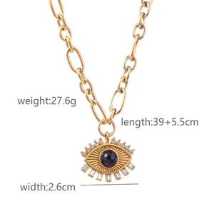 Collar de moda para mujer, Nueva joyería de moda, cadena de eslabones de acero inoxidable, collar de cadena chapado en oro, regalo para mujer - Product Image 5