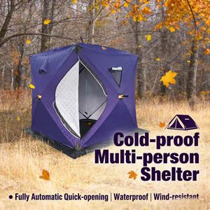Tente de pêche sur glace d'hiver, abri imperméable à ouverture rapide entièrement automatique, monocouche, résistant au froid, pour plusieurs personnes, pour camping en extérieur - Product Image 3